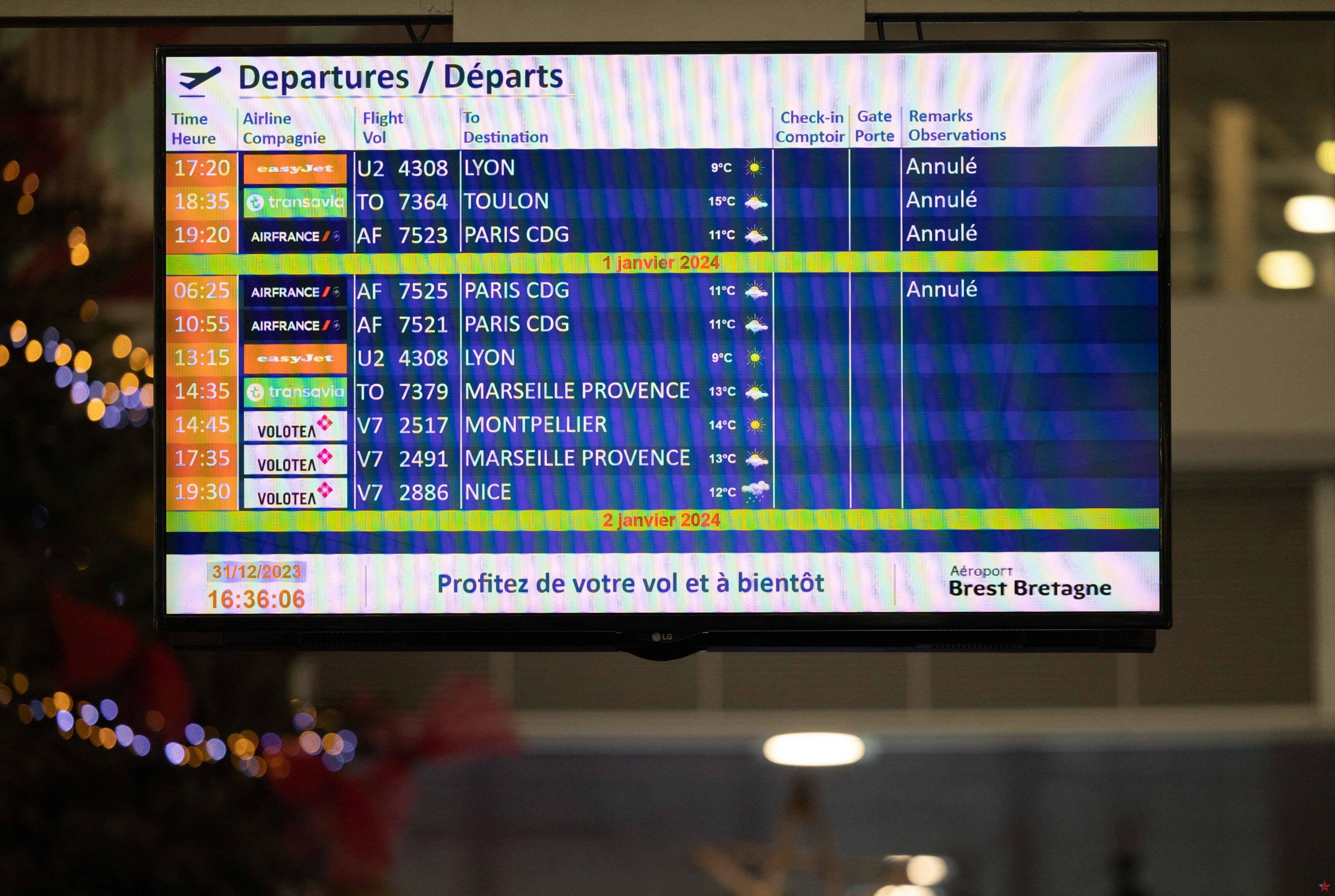Rayos en el aeropuerto de Brest: el tráfico se reanudará el jueves