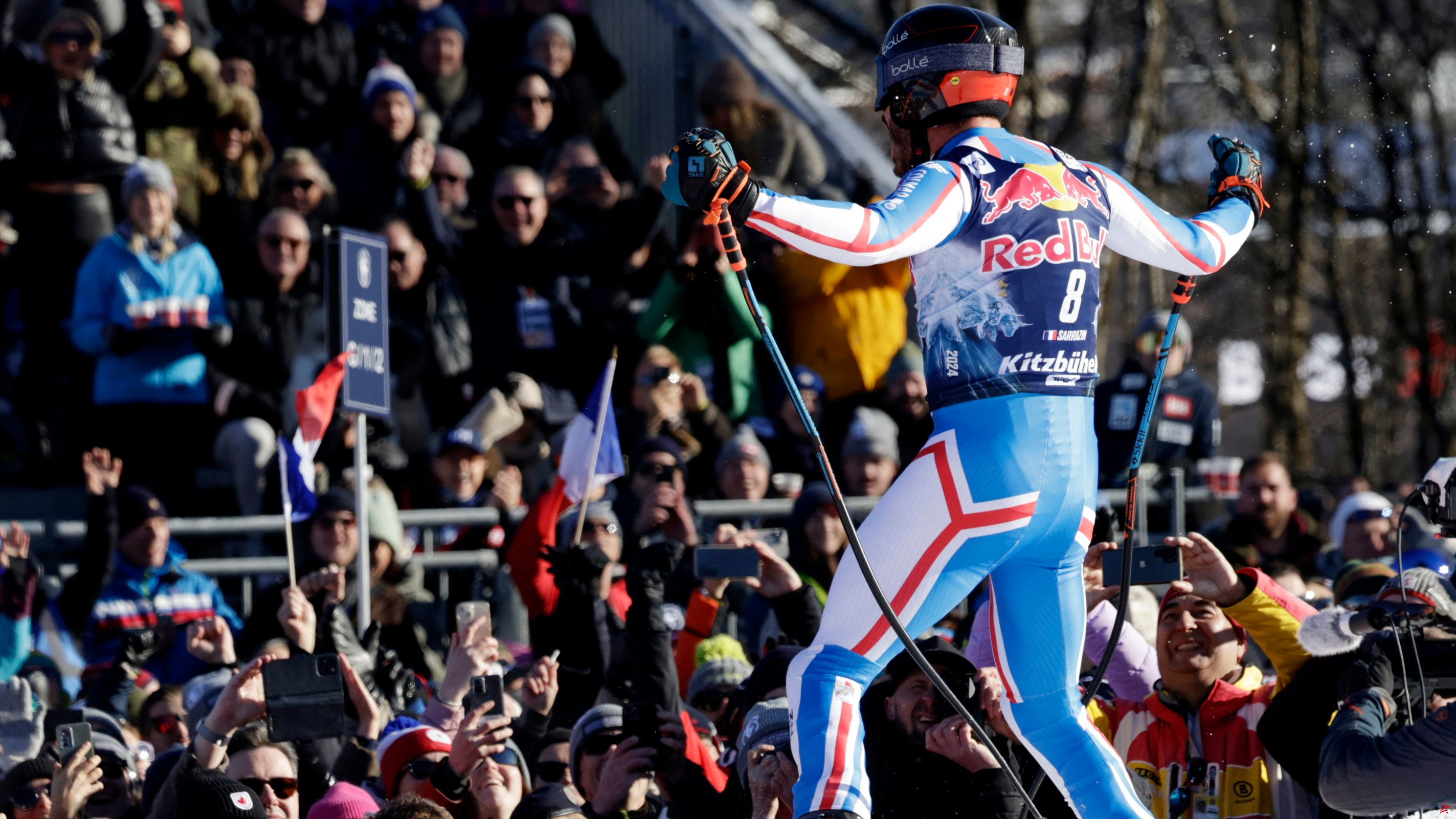 Esquí alpino: reviva en vídeo la sensacional segunda victoria de Sarrazin en Kitzbühel