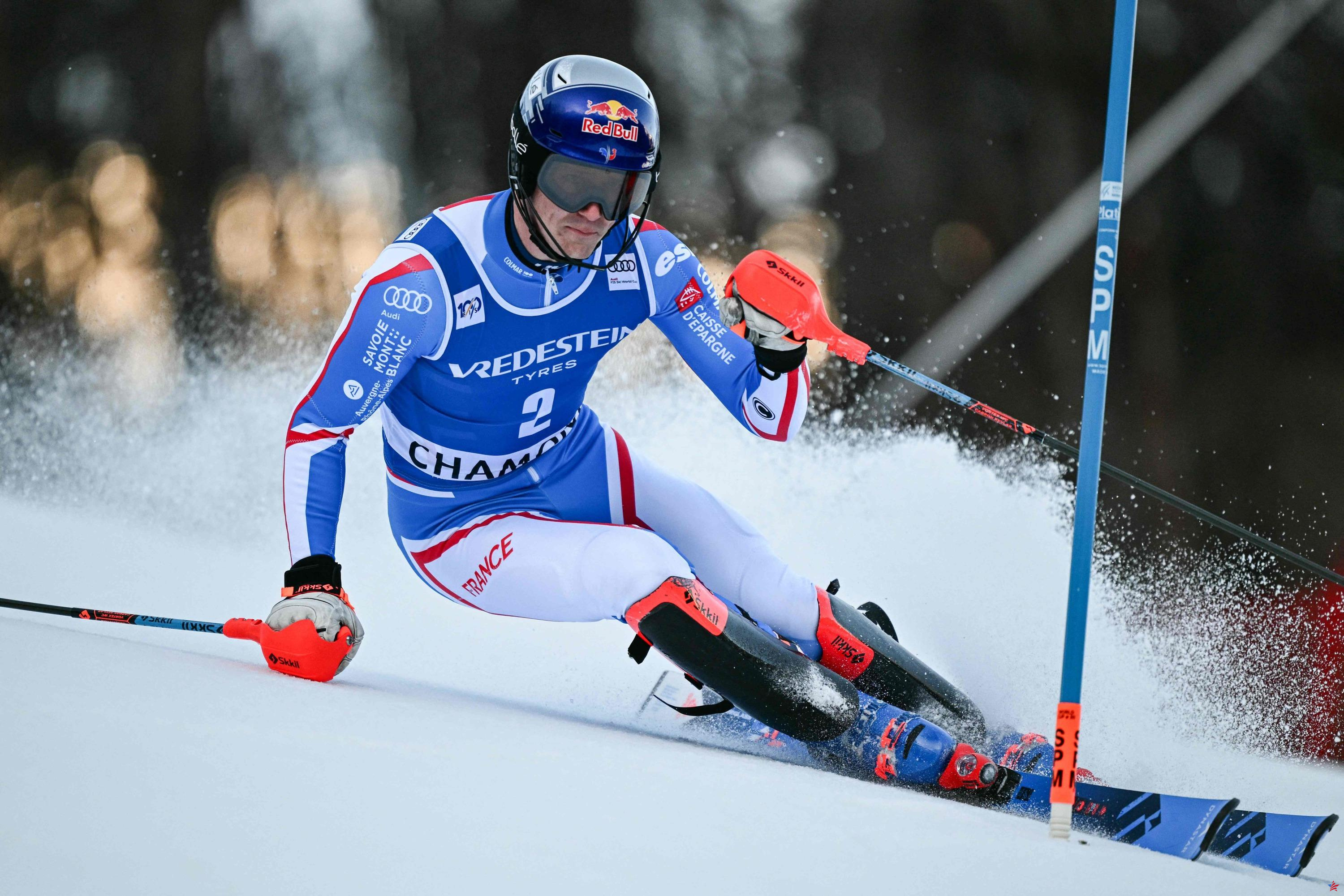 Esquí: decepción para Clément Noël, 3.º en el slalom de Chamonix