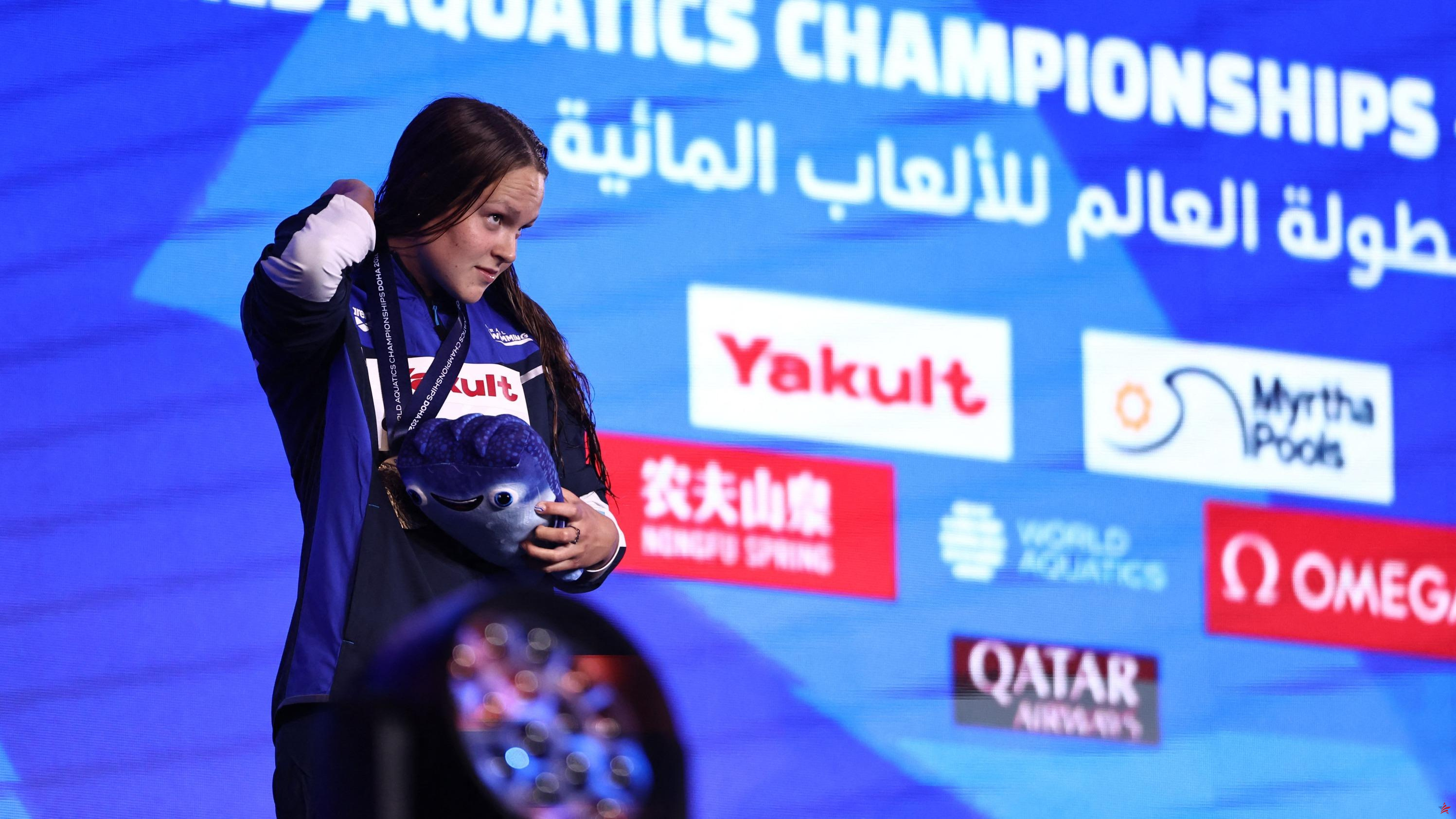 Mundiales de natación: la israelí Anastasia Gorbenko silbó tras su medalla de plata en Doha