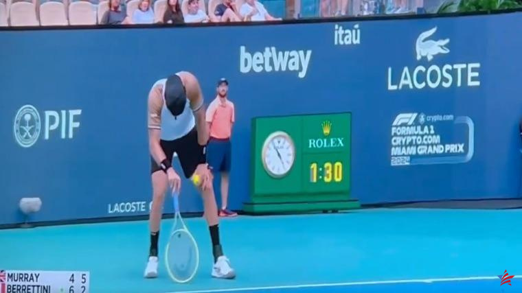 Tenis: en vídeo, Berrettini al borde del malestar ante Murray en Miami