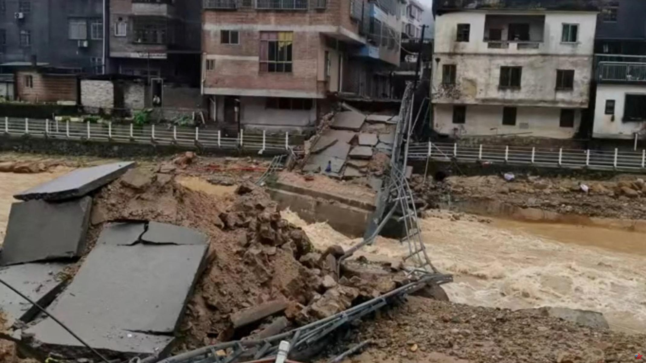 Inundaciones en China: decenas de miles de residentes evacuados, 11 desaparecidos